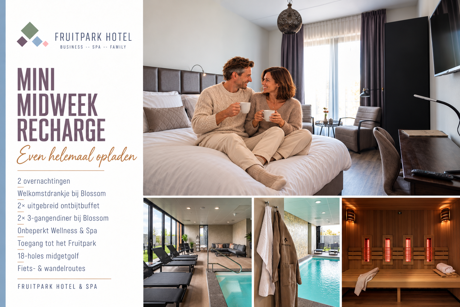 Mini midweek recharge bij Fruitpark Hotel